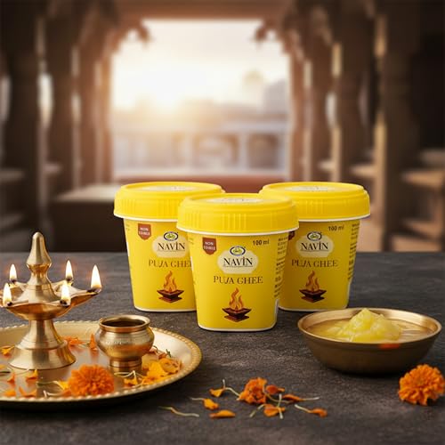 Image of Cycle Pure Navin Puja Ghee 100ml | Non-edible Ghee for Diyas /Lamps, Aarti & Rituals | Pack of 3