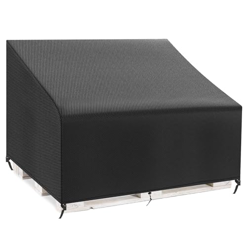 Copertura Divano Pallet Esterno Impermeabile，Telo Copridivano per Pallet avec Corda Regolabile, Fibbie Regolabili， Copridivano per Pallet 420D Oxford (128*85*40/80cm,Nera)