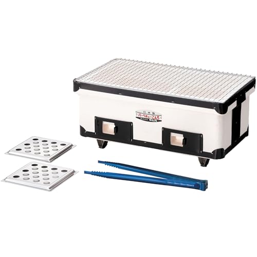 Japanese Shichirin Charcoal Grill, Diatomaceous Earth, White
