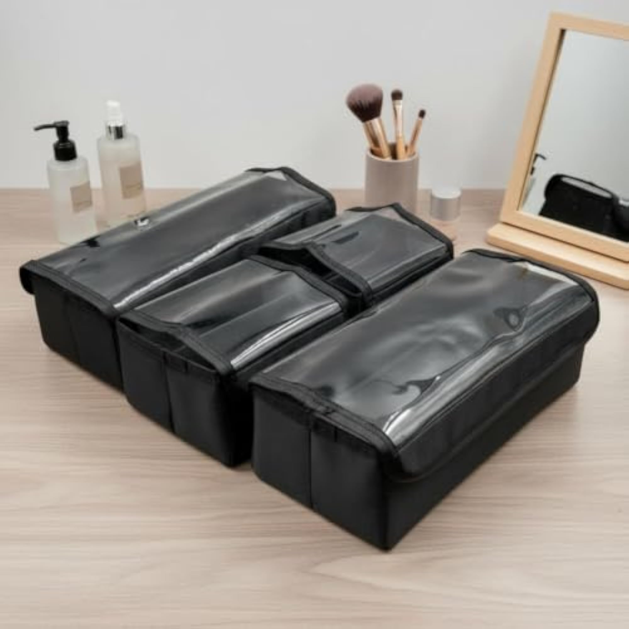 Foldable Makeup Storage Box, Modular Cosmetic Case