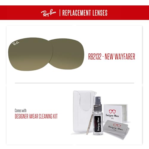 NEW RB2132 New Wayfarer Polarized Replacement Lenses For Men For Women+BUNDLE with ACCESSORY EYEWEAR KIT4