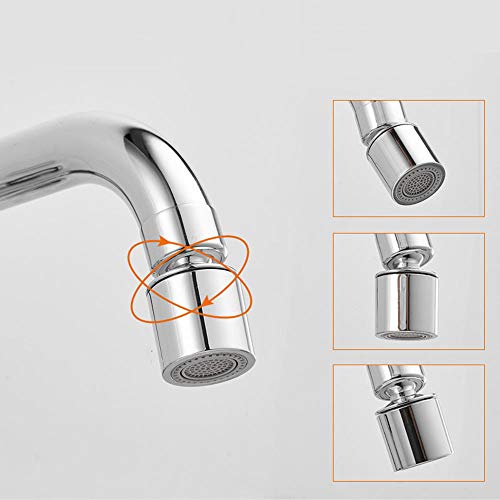 Robinet de cuisine mural noir orientable à 360 degrés - 6