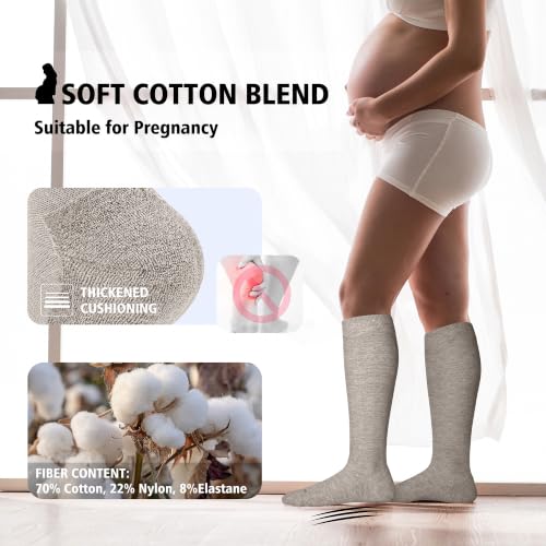 Image of LEVSOX Cotton Compression Socks for Women&Men 20-30mmHg Knee High Cute Support Sock for Nurses Pregnancy Travel