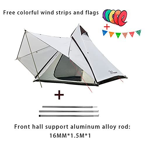 upscale outdoor waterdichte 4 personen yurt bell tent familie tipi tent dubbele lagen indian tipi tent geschikt voor vrachtwagen camping vakanties/wit - Afbeelding 8