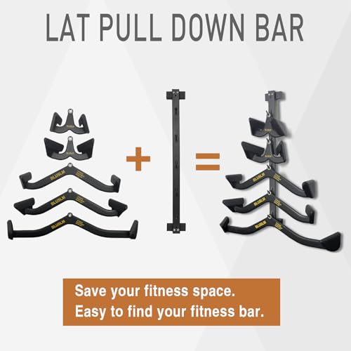 Image of BLUSLM Lat Pull Down Bar T bar Row Attachment, V Bar Tricep Lat Pulldown Attachments, Back Strength Training Bar for Home Gym Exercise Cable Machine Attachments