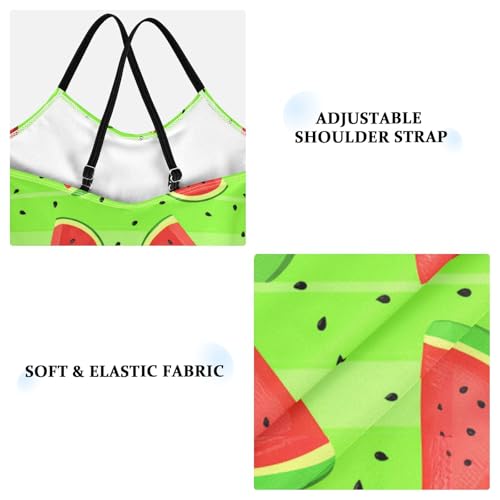 Watermelon Green Striped Girls One Piece Swimsuit Beach Swimwear 208620013