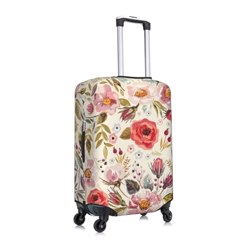 Modern Floral Print Suitcase Cover Luggage Protector Washable Elastic Fashionable Travel Gear Cover3