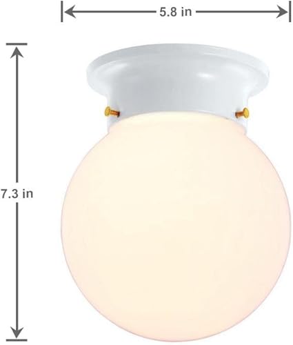 Miniatura 8 de Hampton Bay 1-Light Blanco Mushroom Flushmount 385303