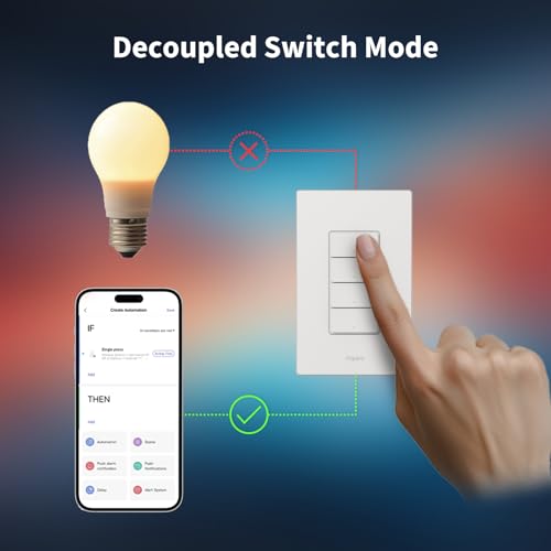 Image of Aqara Smart Light Switch H2 (2-in-1 Neutral, 4 Buttons, 3 Channels), Thread /Zigbee Protocol, Wall Switch for Smart Home, Supports Apple Home, Google, Alexa, Matter Over Thread