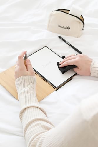 BAMBOOK Classic - Cuaderno de madera de bambú, tapa dura, A4, a cuadros, reutilizable, cuaderno reutilizable - imagen 9