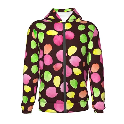 Watercolor Spots Kid Hoodies Boys Zip Up Sweatshirts Girls Pullover with Pocket2