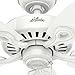 Hunter 52 inch Indoor Ceiling Fan No Light with Pull Chain - White Ceiling Fan without Light, Standard Mount, 5 Blades, For Bedroom, Living Room, or Kitchen - Builder Elite 53240, Snow White