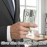 Yuanchu 20 Pack Stainless Steel Money Clips, Silver Slim Metal Cash Clip for Men Small Wallet Clip Credit Card Holder Money Clips Minimalist Front Front Pocket Cash Wallet Clip - Image 6