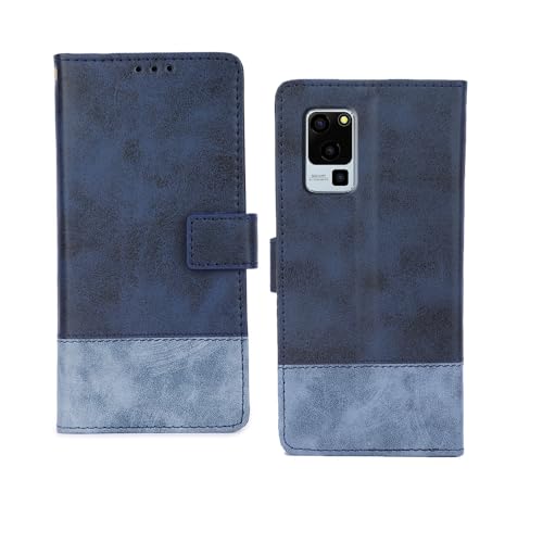 Image of amazon basics Lava Blaze 5G Flip Cover | Card Pockets Wallet & Stand | Flip Cover for Lava Blaze 5G (Double Blue)