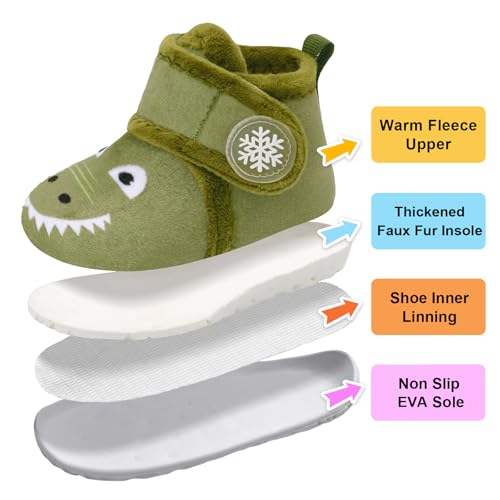 LeIsfIt Toddler Slippers Boys Girls House Slippers Kids Winter Boots Warm Lightweight House Shoes Non-slip Indoor Slipper Shoes4