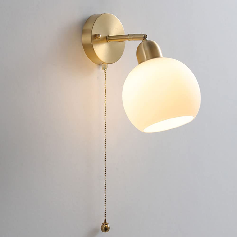 Appliques murales en verre et cuivre véritable, luminaire chic pour chambre