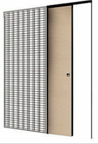 Porta scorrevole a scomparsa COMPLETA di controtelaio scrigno laminato Bianco Matrix Finitura Cromata 80x210