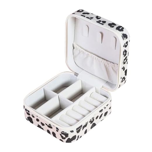 NPXUAMTJ Organisateurs de bijoux à motif léopard à la mode en polyuréthane souple pour les voyageurs, conteneur anti-poussière