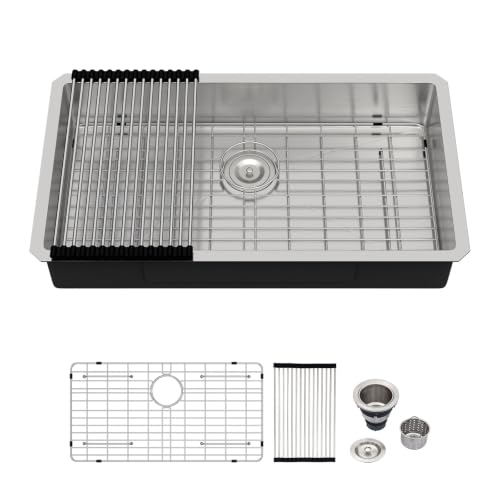 Logmey 6" Deep Undermount Kitchen Sink 32x18 Stainless Steel