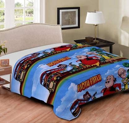 Cartoon Print Reversible Poly Cotton Double Bed Ac Blanket/Dohar for Kids (Double Bed, Motu Patlu)-image-30