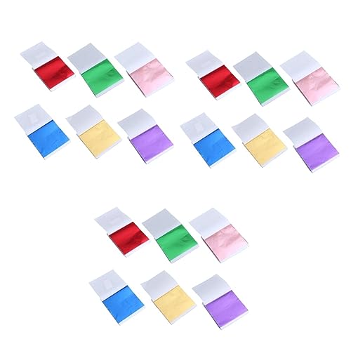 SEWACC 3sets Foil Sheets Imitation Leaf Sheets for Decorations Art Foil Paper Wide 300pcs*3