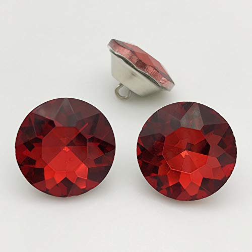 Let's Decorate 25Pcs 25Mm Red Diamond Crystal Glass Buttons Sofa Sewing Buttons Headboard Decoration Crystal Buttons Upholstery Diy Buttons (Red Button(Bs)) #TOP3