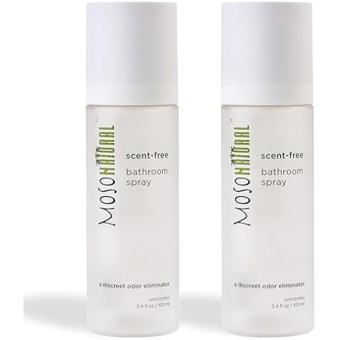 Moso Natural Scent-Free Bathroom Spray (2 Pack) A Discreet Odor Eliminator and Toilet Spray. Unscented. (3.4 oz Per Bottle) Cover