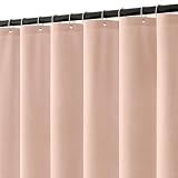 MIULEE Leinen Texturiert Duschvorhang 180x200 cm Rosa, Schwerer Hotel Luxus Polyester Wasserdicht Duschvorhänge, Antischimmel Waschbar Stoff Badvorhang für Badezimmer mit 12 Ringe