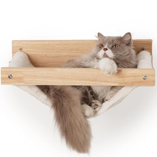 Image of Wall Mounted Cat Scratching Post for Indoor Cats | Kitten Wall Shelves Climbing Furniture| Sisal Rope Cat Claw Scratcher Tree (Cat Swing)