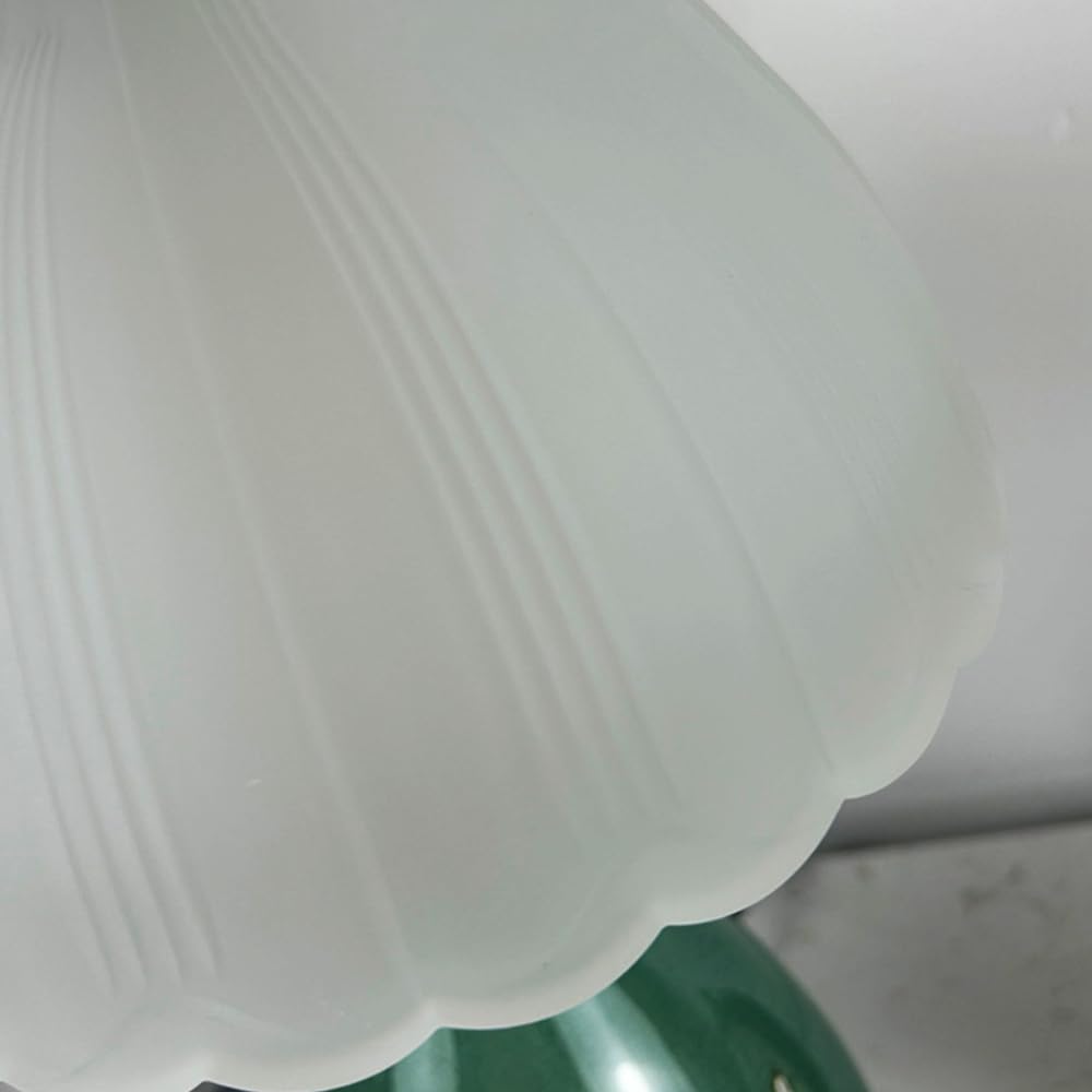 XINYASEE Lampe de chevet - Lampe de table en céramique, design en forme de goutte d'eau, décorée de motifs floraux et d'oiseaux, douille E27, trois couleurs de lumière, dimensions : 20 * 33 cm (Vert)