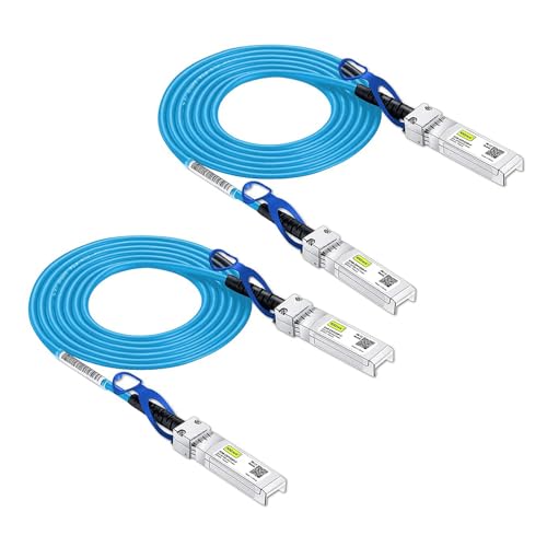 10Gtek [Blue 25G SFP28 SFP+ DAC Cable - 25GBASE-CR SFP28 Passive Direct Attach Copper Twinax Cable for Cisco SFP-H25GB-CU2M, Ubiquiti, MikroTik, Supermicro and More, 2-Meter(6.6ft), 2-Pack