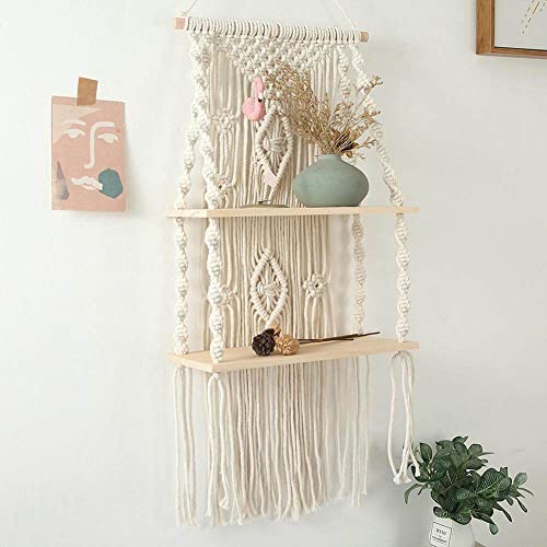 Étagère murale en macramé pour plantes et déco bohème moderne