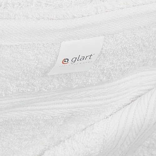 Glart Premium Frottier Handtuch Set, Frotteeserie in 6 Farben und 5 Größen, Farbe: WEISS, 2X Handtücher 50x100 cm, Weiß – Ansicht 3