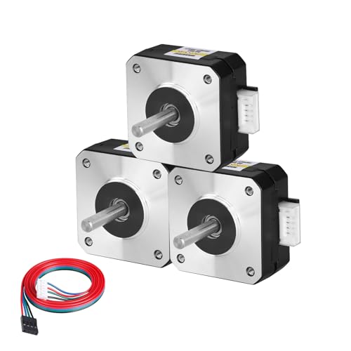YEJMKJ 3Pack Nema 17 Stepper Motor 42x21mm 0.13Nm (18.41ozin) 1.0A 3.5