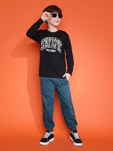Image of Li'l Tomatoes Boys Looper Track Pant | Soft & Breathable Summer Casual Wear | Elastic Waist with Drawstring | 9-16 Years