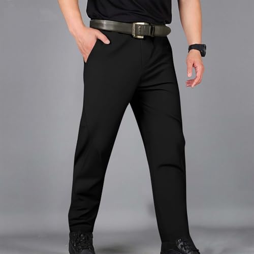 Mens Dress Pants Business Straight Leg Flat Front Trousers with Pockets Work Office Pants Lightweight Comfy Fashion2