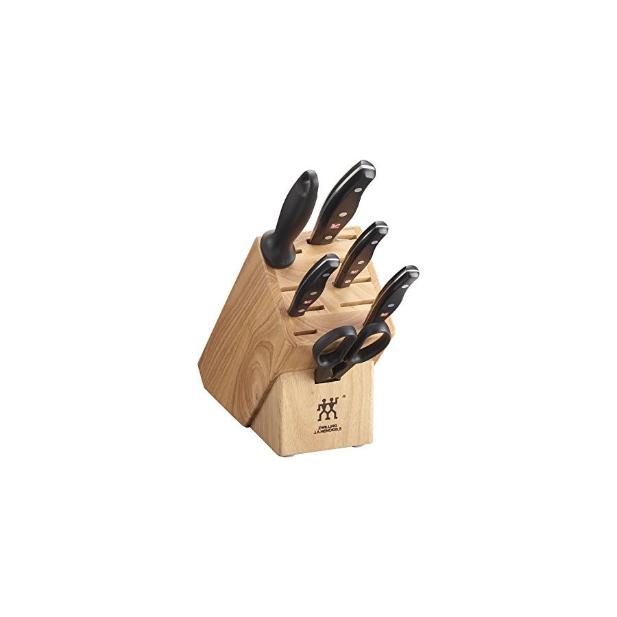 ZWILLING Twin Signature 7-Piece German Knife Set with Block, Razor-Sharp, Made in Company-Owned German Factory with Special Formula Steel perfected for almost 300 Years, Dishwasher Safe