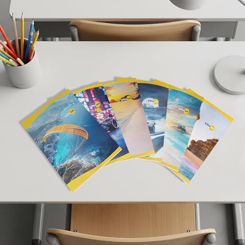 Navneet Youva | Soft Cover Long Notebook for Student | A4 Size (21cm X 29.7cm) | Single Line 172 Pages | Pack of 6