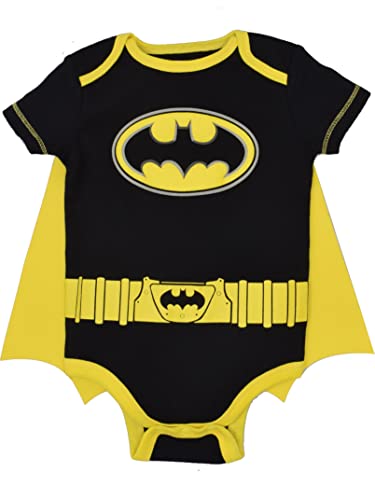 Image of DC Comics Justice League Batman Newborn Baby Boys Cosplay Bodysuit and Cape 0-3 Months