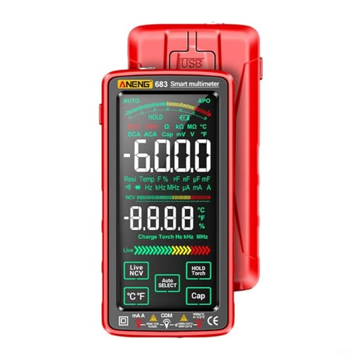 Multimètre numérique 683 à 6000 points VA écran couleur et batterie lithium rechargeable - 3