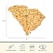 Totally Bamboo Destination South Carolina Shaped Cutting Board – Bamboo Charcuterie and Serving Board with Hang Tie for Wall Display