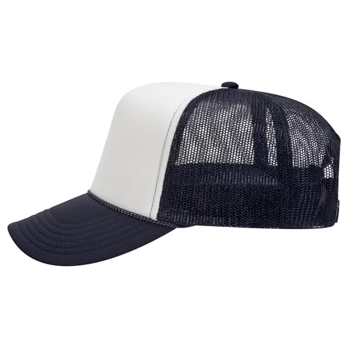 Image of OTTO Polyester Foam Front 5 Panel High Crown Mesh Back Trucker Hats in 97, Bulk, Wholesale