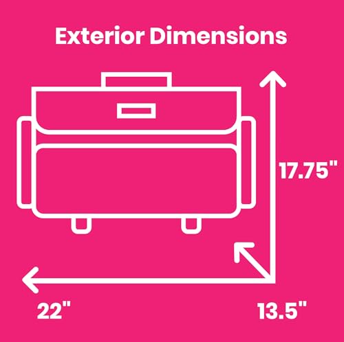 Everything Mary 4 Wheels Collapsible Deluxe Sewing Machine Storage Case, Black - Rolling Trolley Carrying Bag for Brother, Singer