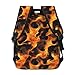 MIEPOS Cool Fire Backpack with Cushioned Straps for Laptop Tablet,11.4×5.9×15.7in,Flame Back Pack for Travel School Work Camping,Multi-Pocket Storage Bookbag,Ideal Gifts for Students Teens Boys Men