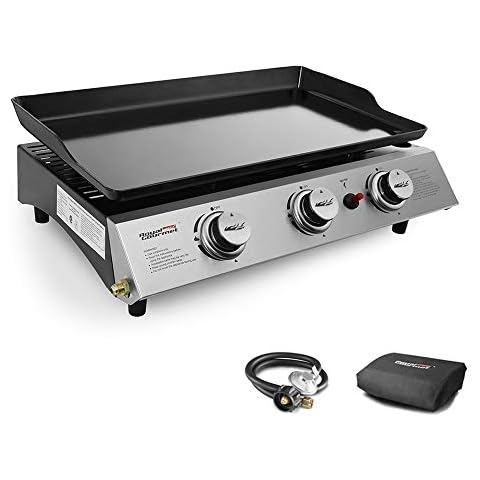 RoyalGourmet PD1300 Portable 3-Burner Propane Gas Grill Griddle Cover