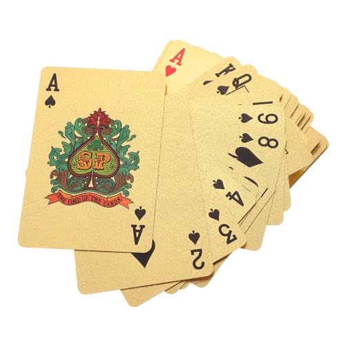 wasserdichte PVC Pokerkarten Goldfarbenes Deck Kartenspiel für Party Unterhaltung Familienabend Poker Bridge
