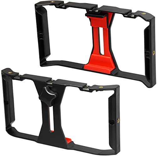 iGadgitz U7219 Poignée Stabilisateur Smartphone Rig, Cage Phone, Support Smartphone pour trepied - Black & Red