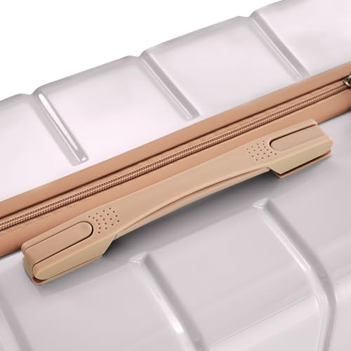 Travel in Style with 3-Piece Premium ABS Luggage Set, 20, 24, 28 Inch Sizes with 360° Spinner Wheels, Light Grey3