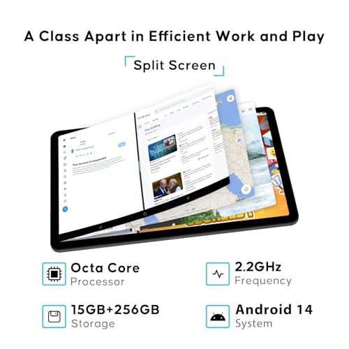 DOOGEE T30 Pro 2024 Newest 11'' Android 14, 15GB+256GB/2TB TF, Helio G99 Octa-Core, 2.5K Tablet, 8580mAh, 4G-LTE, Bluetooth 5.0+2.4G/5G WiFi, 20MP+8MP, GPS, Type-C, Gray - Image 2