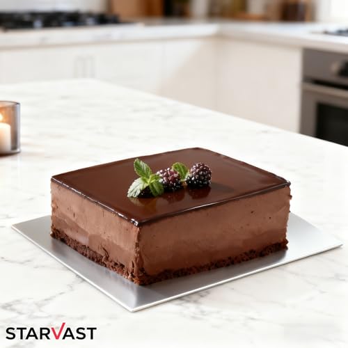Carton argenté de 2 mm d'épaisseur STARVAST support gâteau rectangulaire 40x30